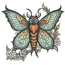 stain glass window mothman  tattoo design idea