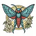 stain glass window mothman  tattoo design idea