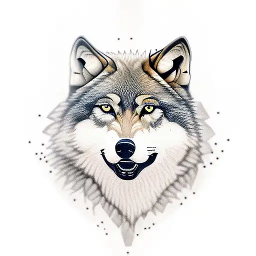 wolves the form a heart  tattoo design idea