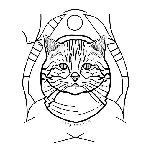 orange cat, rip tattoo design idea