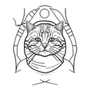 orange cat, rip tattoo design idea