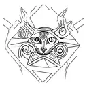 orange cat, rip tattoo design idea