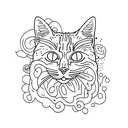 orange cat, rip tattoo design idea