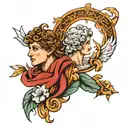 apollo and dionysis tattoo design idea
