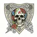 Grateful Dead guitar pick tattoo design idea