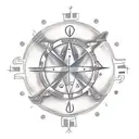 three separate circles, every circle has zodiac sign in it tattoo design idea