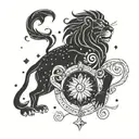 constelation leo zodiac sign tattoo design idea