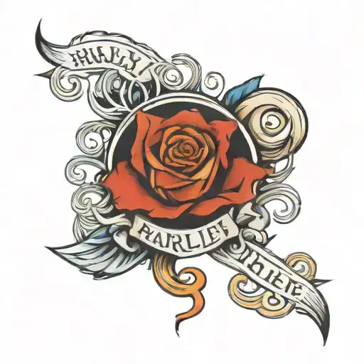 names Harley & Charlie tattoo design idea