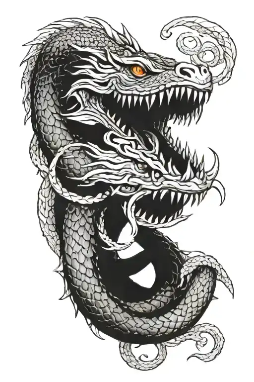 create a tattoo of jörmungandr eating atlas tattoo design idea