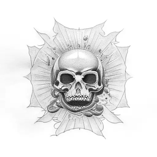 memento mori fall tattoo design idea