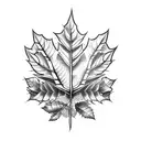 memento mori leaf tattoo design idea