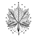 memento mori leaf tattoo design idea