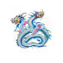 watercolour dragon tattoo design idea