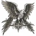 Evil wings in ether beating; Vultures at the spirit eating; Things unseen forever fleeting  Black against the leering sk tattoo design idea