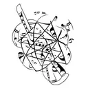 Cinema and music tattoo design idea