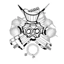 Cinema and music tattoo design idea