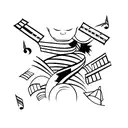 Cinema and music tattoo design idea