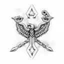 marine corps eagle globe and anchor with Poseidon trident tattoo design idea