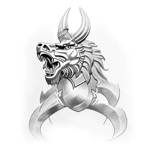 Slavic bogatyr fighter tattoo design idea