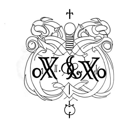 Family tattoo with the initials of the parents. The initials are "W" & "C".  tattoo design idea