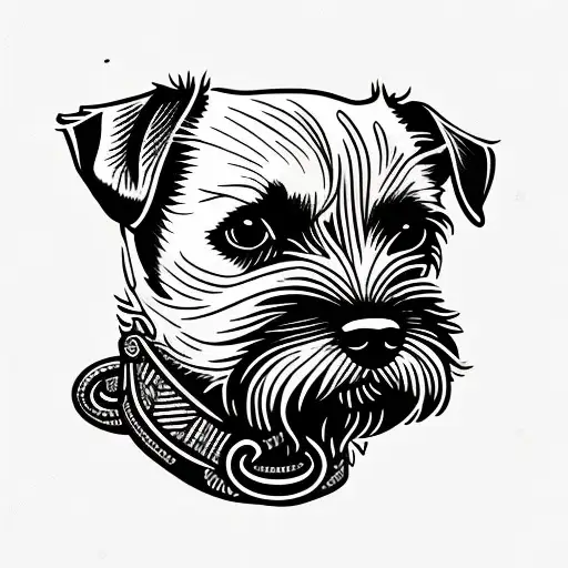 border terrier dog tattoo design idea