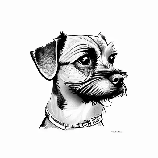 border terrier tattoo design idea