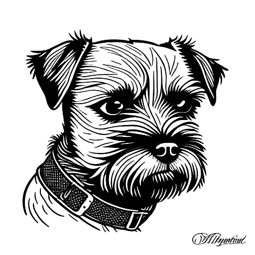 border terrier dog tattoo design idea