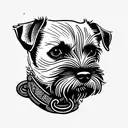 border terrier dog tattoo design idea