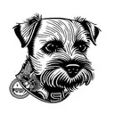 border terrier dog tattoo design idea
