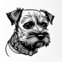 border terrier dog tattoo design idea