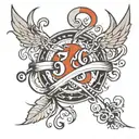 number 369 intertwined within tattoo design idea