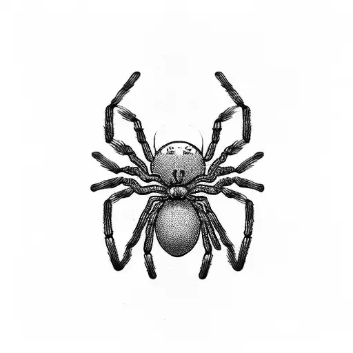 Spider hanging from a pull-up bar tattoo design idea
