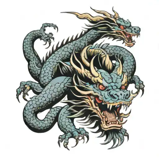 demons and devil Japanese dragon tattoo design idea