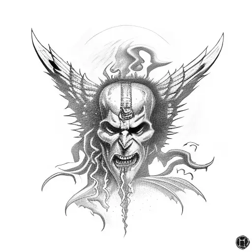 Constantine fighting demon tattoo design idea