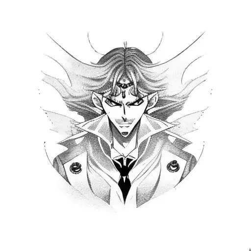 alucard anime tattoo design idea