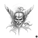 Constantine fighting demon tattoo design idea