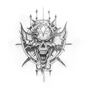 Constantine fighting demon tattoo design idea