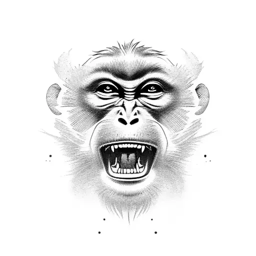 bad monkey tattoo design idea