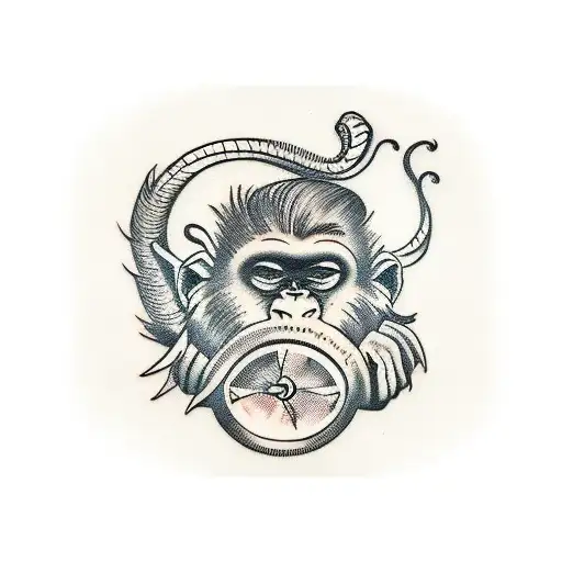 Monkey tattoo.