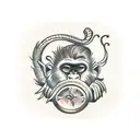 bad monkey tattoo design idea