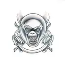 bad monkey tattoo design idea