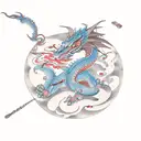 Dragon with Sagittarius constellation full sleeve tattoo design idea
