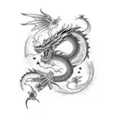 Dragon with Sagittarius constellation full sleeve tattoo design idea