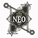 stage light and truss bridge with letter tattoo design idea