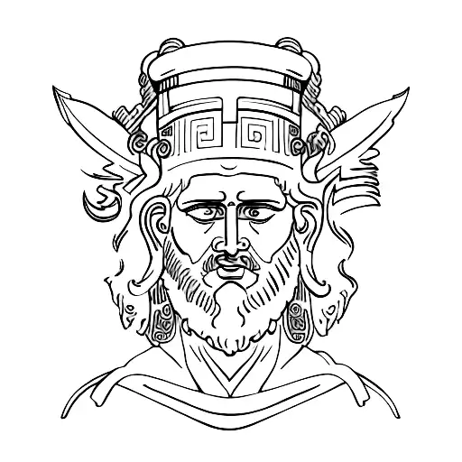 roman Jupiter god tattoo design idea