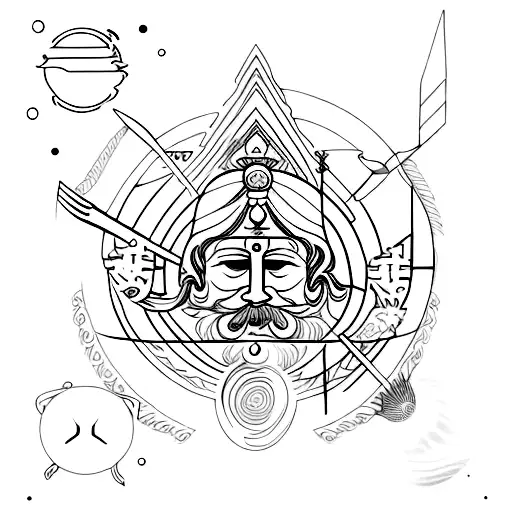 Jupiter god tattoo design idea