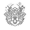 Jupiter god tattoo design idea