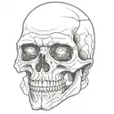 broken skull face tattoo design idea