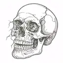 broken skull face tattoo design idea