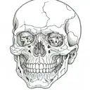 broken skull face tattoo design idea